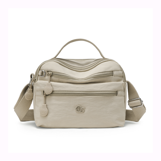 Waterproof Nylon Multi-Pocket Triple Zipper Mini Travel Crossbody Purse