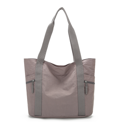 Large Capacity Waterproof Nylon Tote Bag - Lightweight Multi-Pocket Shoulder Bag for Work, Travel, and Daily Use