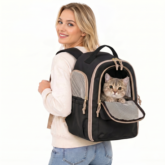 Breathable Pet Carrier Backpack - Premium Travel Bag for Cats and Small Dogs