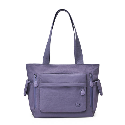 Everyday Water-Resistant Shoulder Tote Purse – Large Capacity Multi-Zipper Daily Commuter Bag