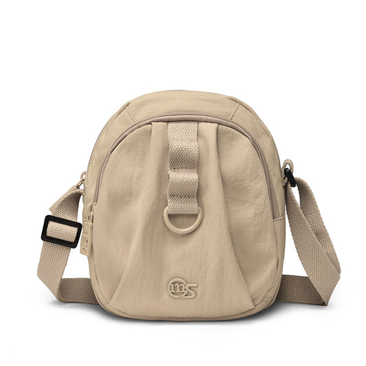 Women's Lightweight Water-Resistant Mini Crossbody Bag – Compact Multi-Zipper Shoulder Purse with Pleated Front Detail