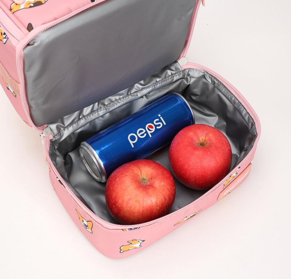 Cute Corgi lunch bag Leakproof School Lunch Bag for student Office Work Picnic Beach