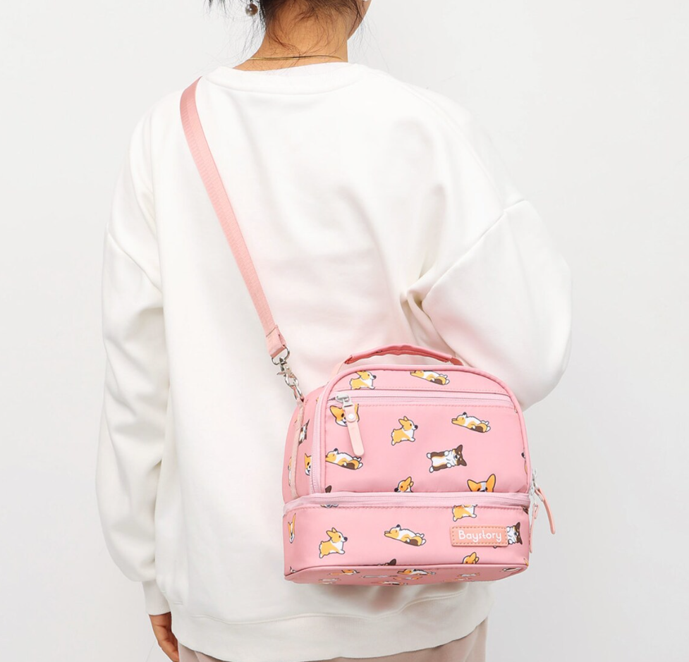 Cute Corgi lunch bag Leakproof School Lunch Bag for student Office Work Picnic Beach