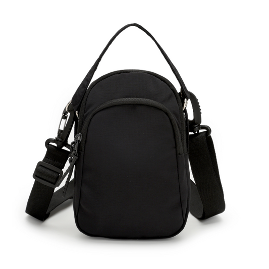 Minimalist Black Mini Waterproof Messenger Bag - Unisex Small Crossbody Shoulder Pouch for Everyday Carry